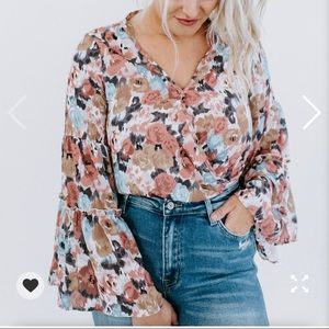 Peach Love Bodysuit top floral